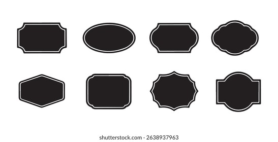 Collection of Versatile Black Shape Frames Perfect for Logos, Branding, and Design Projects