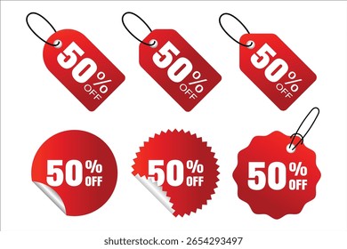 A collection of versatile discount badges and sale tags.