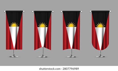 Collection of Vertical Banners Featuring the ANTIGUA AND BARBUDA Flag