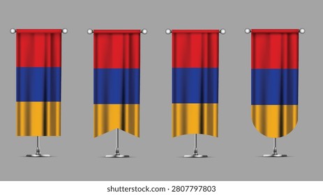 Collection of Vertical Banners Featuring the ARMENIA Flag
