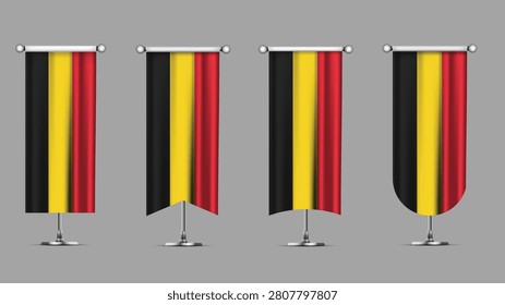 Collection of Vertical Banners Featuring the BELGIUM Flag