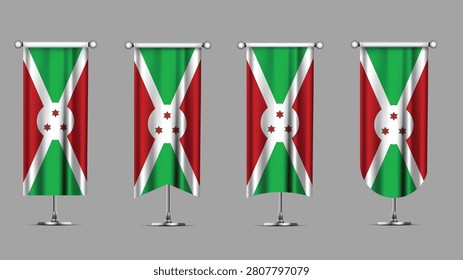 Collection of Vertical Banners Featuring the BURUNDI Flag