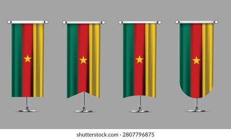 Collection of Vertical Banners Featuring the CAMEROON Flag