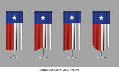 Collection of Vertical Banners Featuring the CHILE Flag