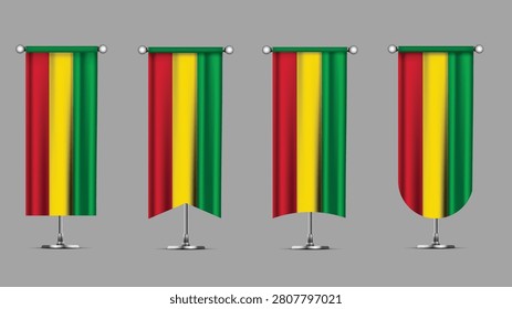 Collection of Vertical Banners Featuring the GUINEA Flag