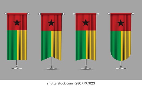 Collection of Vertical Banners Featuring the GUINEA BISSAU Flag
