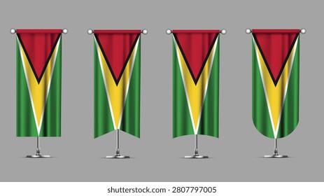 Collection of Vertical Banners Featuring the GUYANA Flag