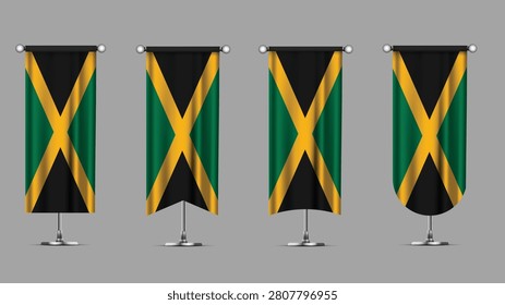 Collection of Vertical Banners Featuring the JAMAICA Flag