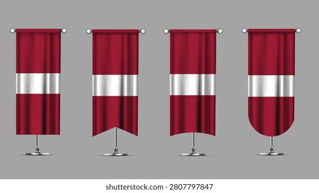 Collection of Vertical Banners Featuring the LATVIA Flag