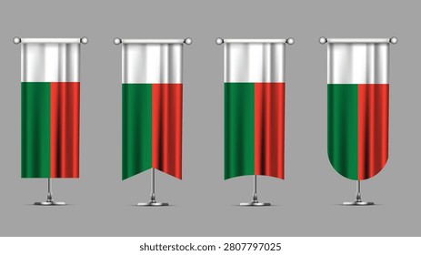 Collection of Vertical Banners Featuring the MADAGASCAR Flag