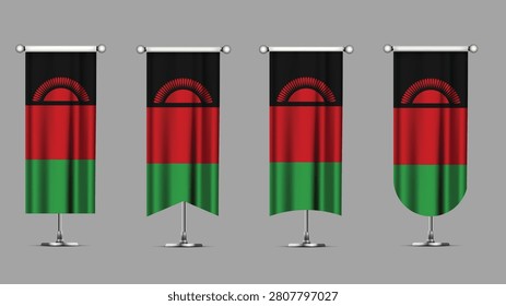 Collection of Vertical Banners Featuring the MALAWI Flag