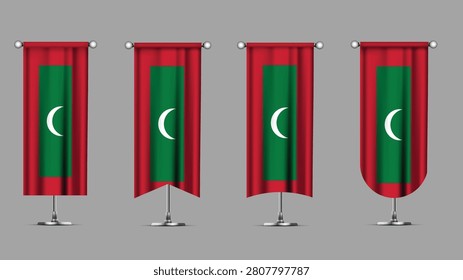 Collection of Vertical Banners Featuring the MALDIVES Flag