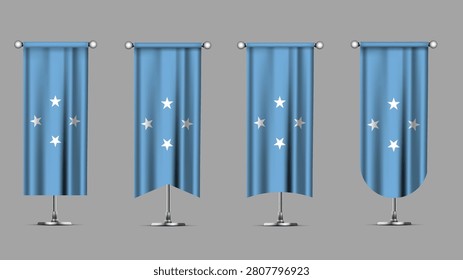 Collection of Vertical Banners Featuring the MICRONESIA Flag