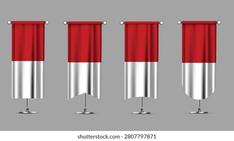 Collection of Vertical Banners Featuring the MONACO Flag