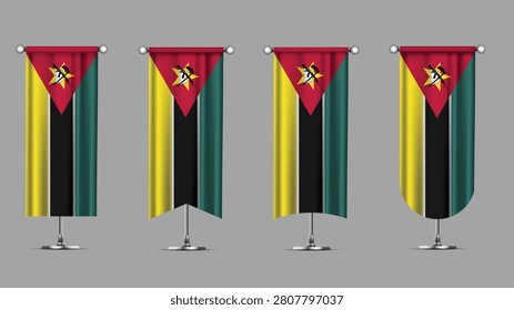 Collection of Vertical Banners Featuring the MOZAMBIQUE Flag
