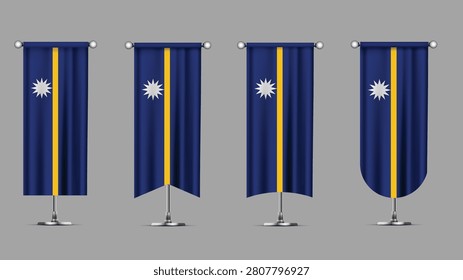 Collection of Vertical Banners Featuring the NAURU Flag