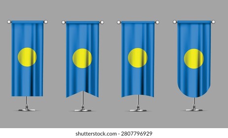Collection of Vertical Banners Featuring the PALAU Flag