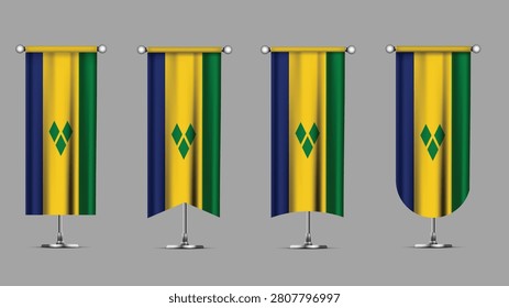 Collection of Vertical Banners Featuring the SAINT VINCENT Flag