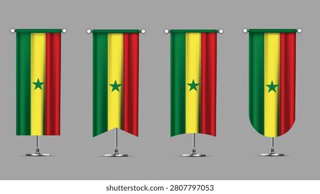 Collection of Vertical Banners Featuring the SENEGAL Flag