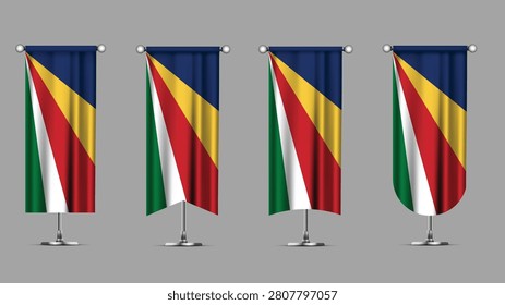 Collection of Vertical Banners Featuring the SEYCHELLES Flag