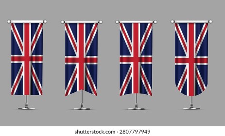 Collection of Vertical Banners Featuring the UNITED KINGDOM Flag