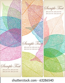 Collection of vertical banners wits leaves