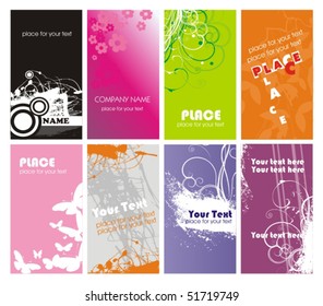 Collection vertical business cards