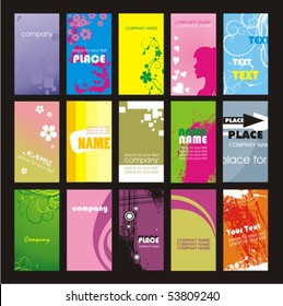 Collection vertical business cards