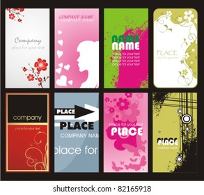 Collection vertical business cards
