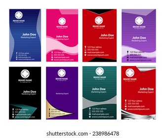 Collection vertical business cards element