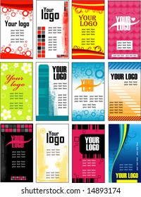 Collection vertical business cards templates (vector) 2