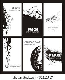 Collection vertical business grunge cards