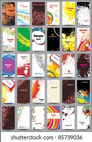 Collection vertical cards on different topics