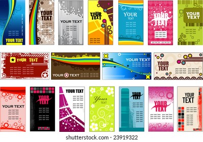Collection vertical and horizontal business cards templates (vector)