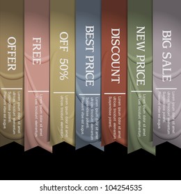 Collection of vertical ribbons for design. Realistic vector