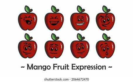 a collection of very funny apple facial expressions
