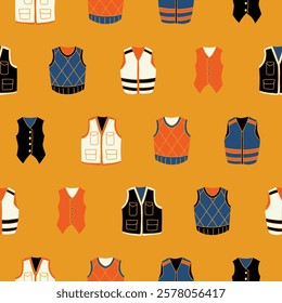 Collection of Vest Vector Seamless Pattern illustration for Print, Wallpaper, Decoration.