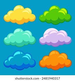 A collection of vibrant clouds against a backdrop of blue sky