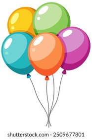 A collection of vibrant and colorful balloons displayed on a white background
