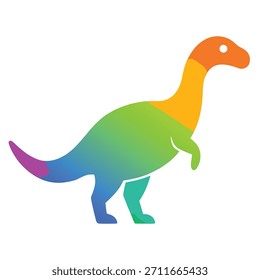 A collection of vibrant dinosaur illustrations featuring a spectrum of rainbow gradients, perfect for creative projects.