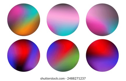 Collection of vibrant gradient circles for modern digital design, with colorful and dynamic elements