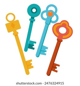 A collection of vibrant keys set against a clean white backdrop