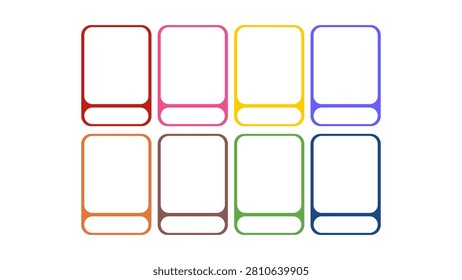 A collection of vibrant rectangular frames in various colors, ideal for creative projects, graphic design, and visual presentations.