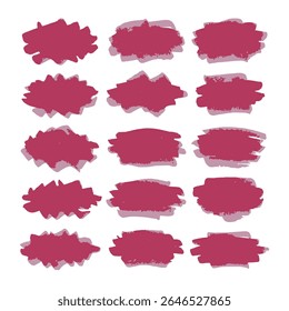 Collection of vibrant red and pink oval brushstrokes