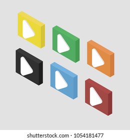 collection video icons isometric. vector