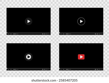 Collection of video player templates on a transparent background - Powered by Shutterstock - Get 15% off with code: PIKWIZARD15