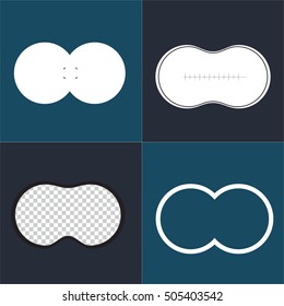 Collection of view binoculars with sharp edges. Vector 