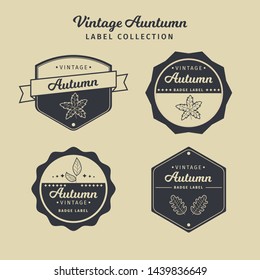 Collection of vintage autumn label Vector