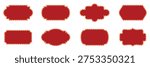 Collection of vintage cinema marquee frames. Cinema frame shapes set. Retro theater ticket borders, decorative red and gold geometric shapes. Ornamental classic label badges vector illustration.