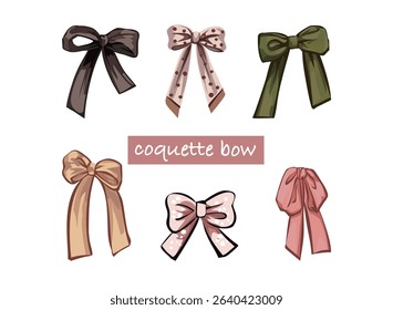 Collection of vintage coquette bows for fashion and design